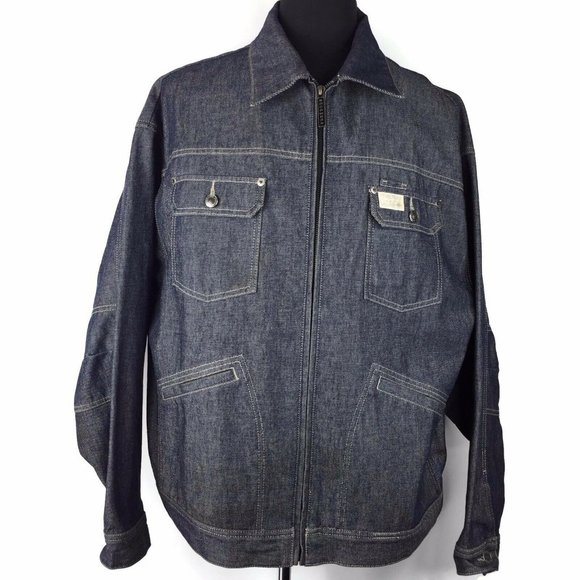 Rocawear Denim Jacket Mens Xl Full Zip 
